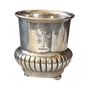 Vintage  Sheffield England Silver Plate Beaker Drinking Cup Container